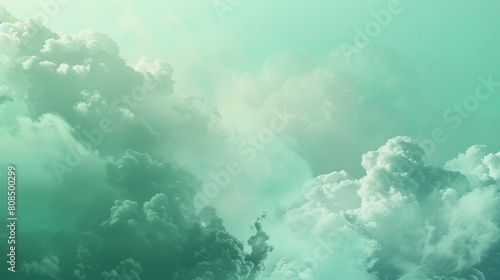 Abstract background with soft gradient clouds from mint green to seafoam photo