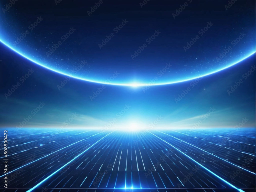 Futuristic horizon space background with blue light technology Futuristic horizon space background with blue light technology