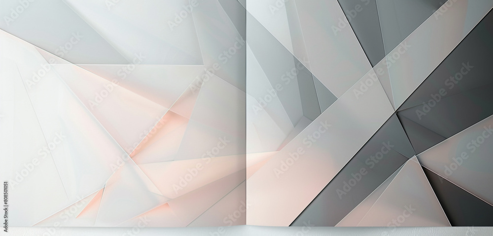 Minimalist brochure cover design with geometric lines in grey and pastel pink, suited for modern art exhibitions or galleries. Minimalist brochure cover design with geometric lines in grey and pastel pink, suited for modern art exhibitions or galleries.