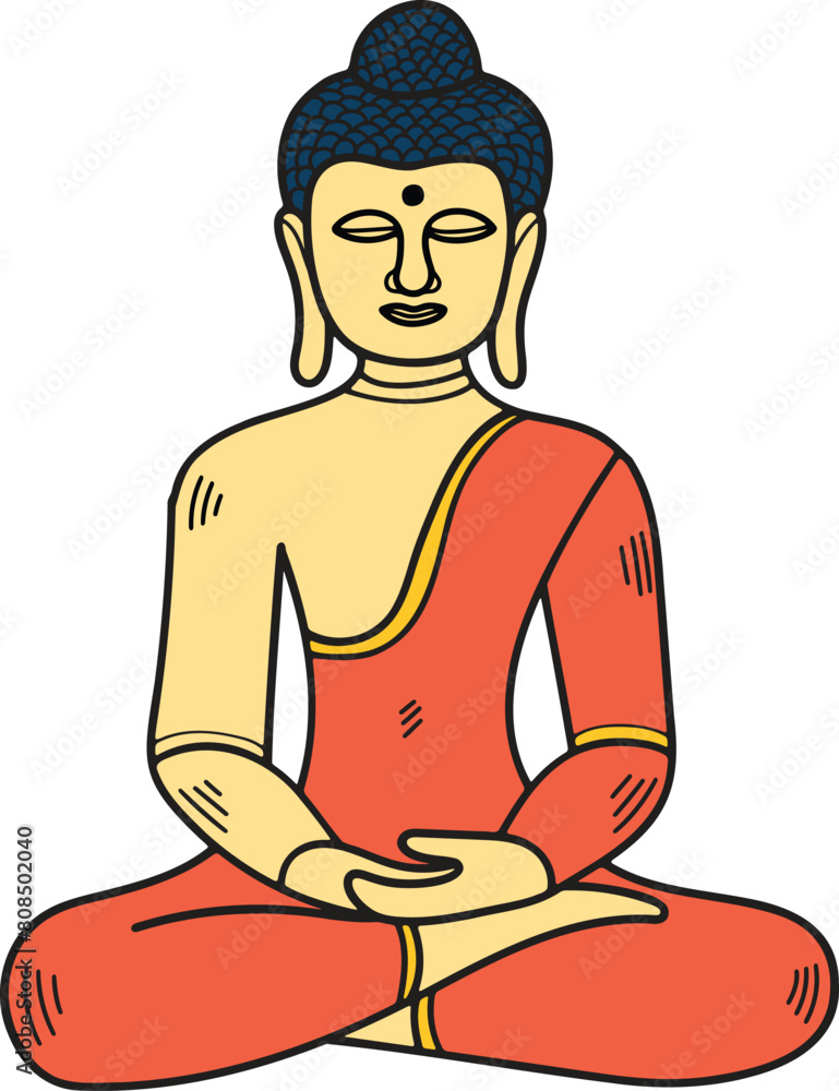A drawing of a Buddha with a serene expression A drawing of a Buddha with a serene expression