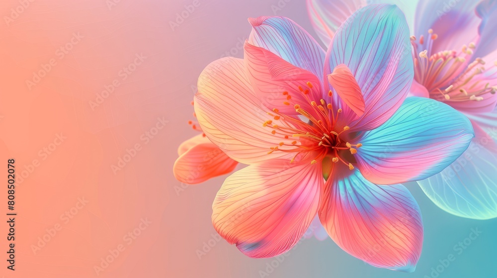 Flower on Digital Gradient Background Flower on Digital Gradient Background