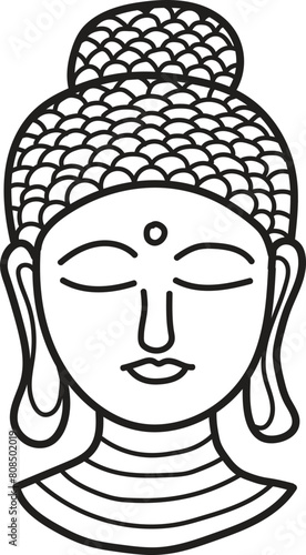 A drawing of a Buddha with a serene expression
