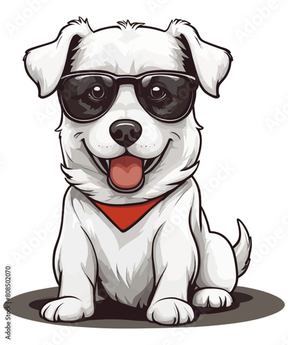 Cute school dog vector illustration