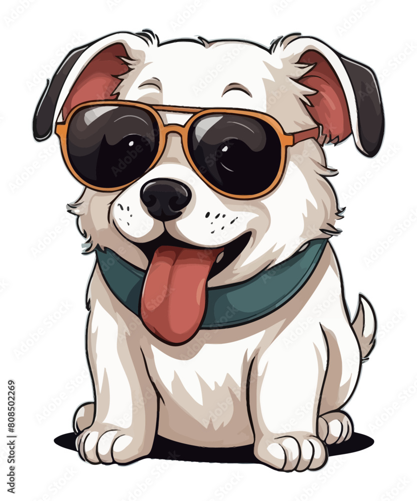 Naklejka premium Cute school dog vector illustration