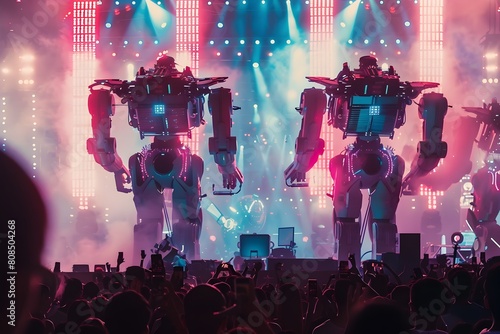 AI-Powered Robots Orchestrating a Grand Festival: A Vision of Future Event Planning photo