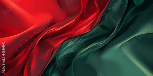 Red Green Wave Satin Abstract Texture