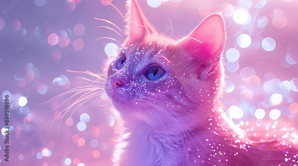 Digital pink glitter masonry cat poster web page PPT background Digital pink glitter masonry cat poster web page PPT background