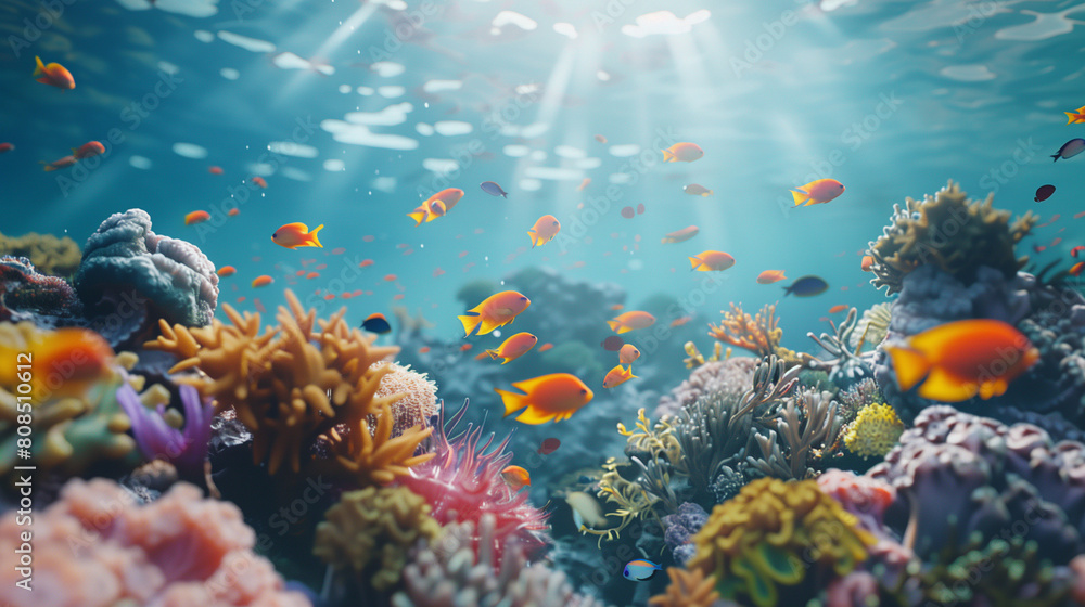 Naklejka premium Coral Reef Marine Exhibit