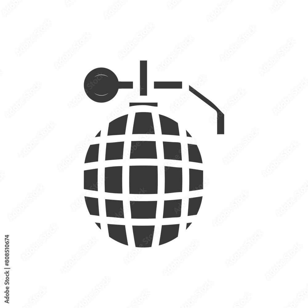 Grenade icon solid grey military illustration Grenade icon solid grey military illustration