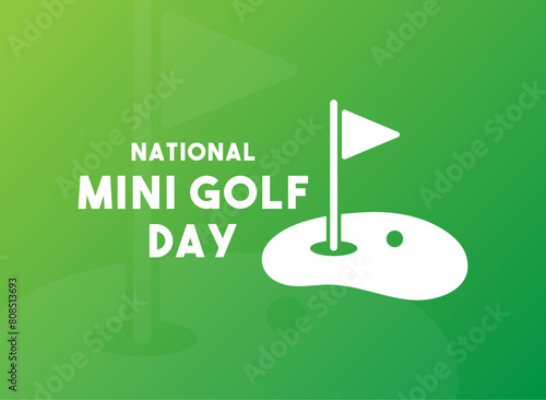 National Mini Golf Day. Second Saturday in May. Gradient background. Poster, banner, card, background.