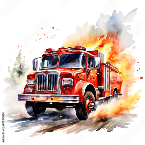 fire truck on a fire