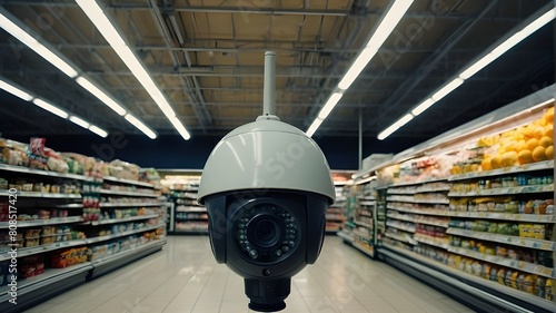 CCTV surveillance camera located in a supermarket