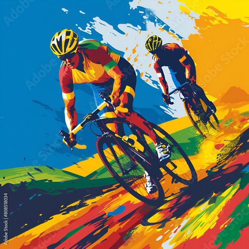 Sportliche Radfahrer, made by AI