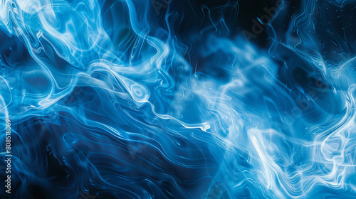 Fluid Motion Abstract Art in Electric Blue