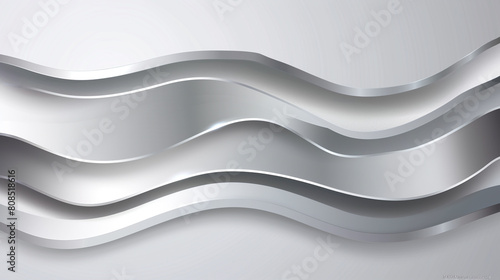 Chic Metallic Silver Minimal Wave Design in Vector Style.