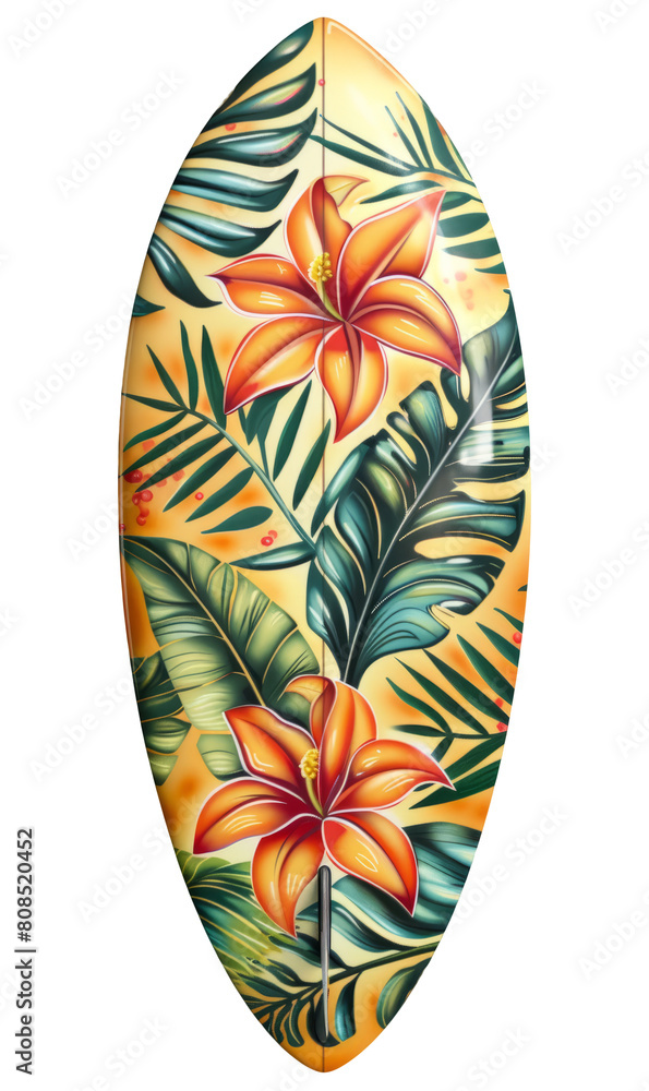 surf board with retro pattern isolated on transparent or white backgroud png cutout clipping path surf board with retro pattern isolated on transparent or white backgroud png cutout clipping path