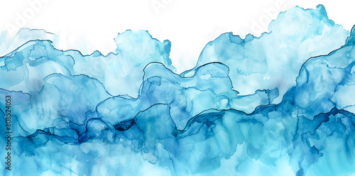 Water watercolor surface ocean wave, blue, aqua, teal marble texture. Blue and white water wave web banner Graphic Resource as background for ocean wave abstract backdrop for copy space text by Vita