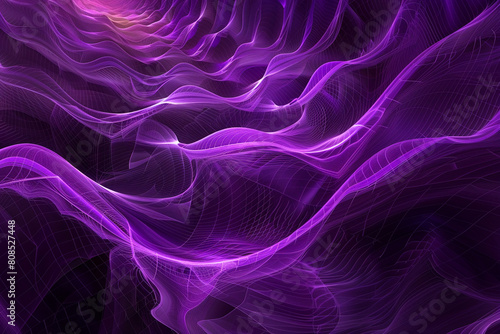 Flowing ethereal beauty in enigmatic violet fractal waves.