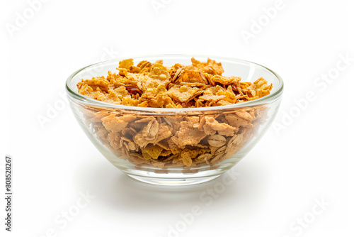 a bowl of cereal is shown on a white surface