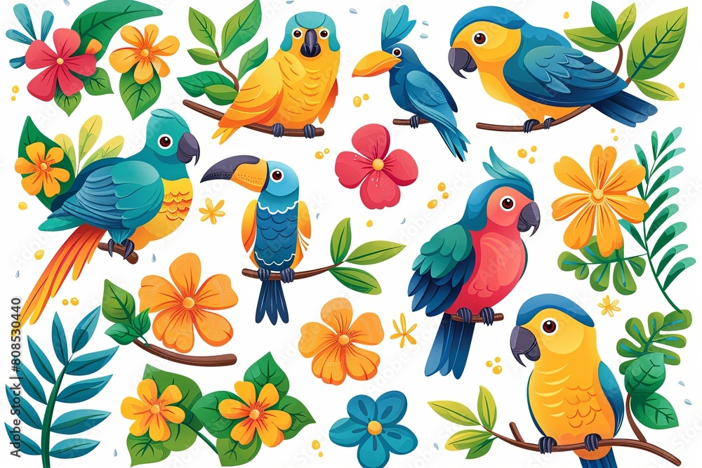 Diverse Nature Celebration: Vibrant & Colorful Clipart Elements Diverse Nature Celebration: Vibrant & Colorful Clipart Elements