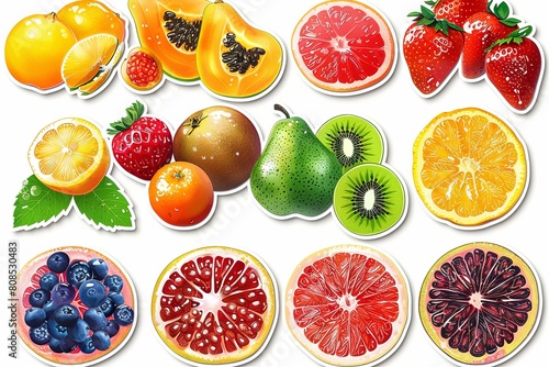 Vibrant Fruit-Themed Clipart Designs for Invitations and Recipe Cards