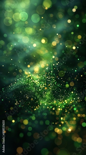 beautiful green sparkling background with bokeh