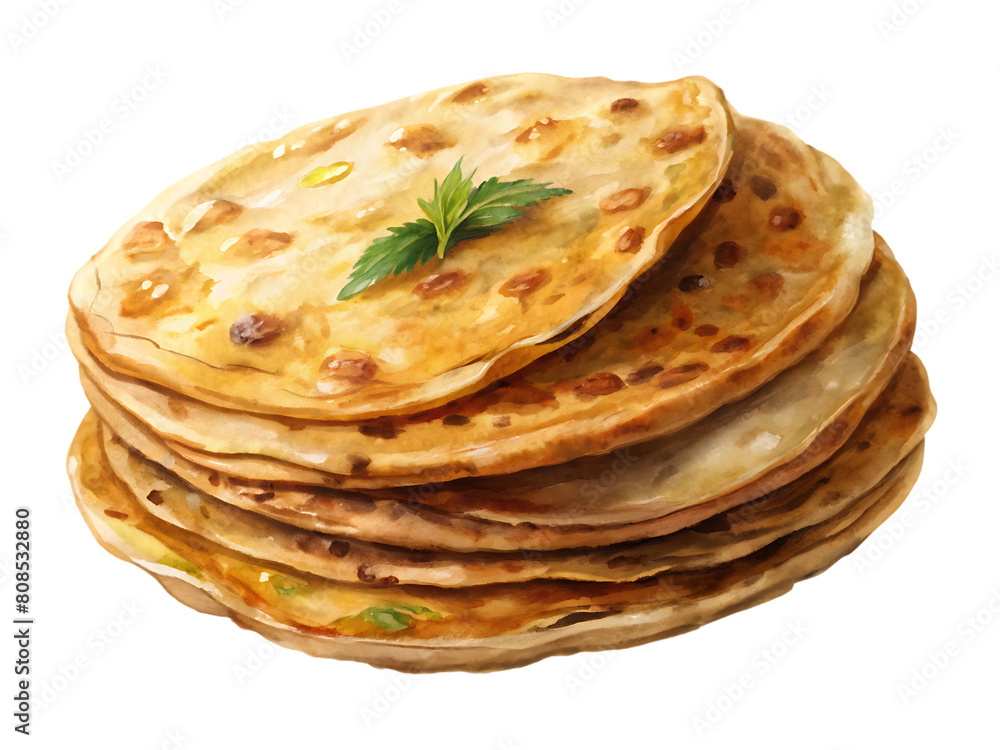 Chapati tortillas with fresh parsley Chapati tortillas with fresh parsley