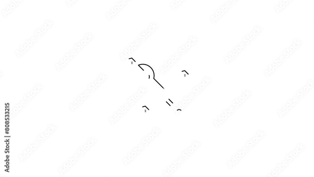 Wrench tighten with nut 4k icon animation on white background Wrench tighten with nut 4k icon animation on white background