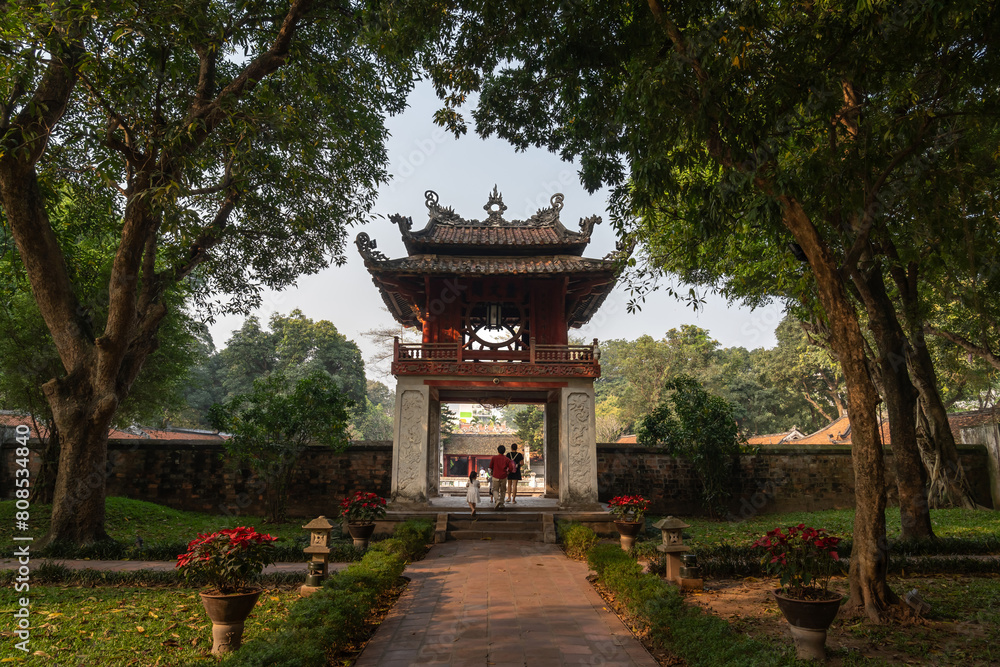 Obraz premium Khue Van Cac ( Stelae of Doctors ) in Temple of Literature ( Van Mieu ) - Vietnam's first national university, was built in 1070 in Hanoi