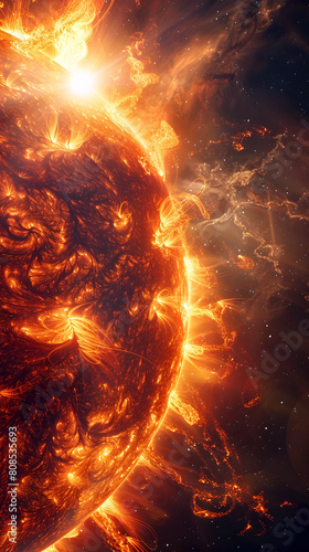 Dramatic Solar Flare Eruption Showcasing the Sun's Powerful and Unpredictable Cosmic Energy