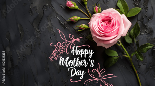 Happy mother's day greeting card design with flowers and hearts, poster, wallpaper. 