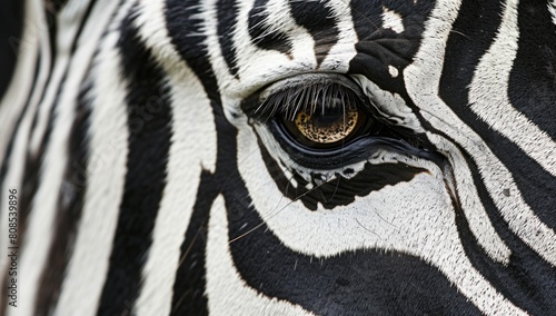 Explore the minimalist allure of a zebra s stripes in close-up  their intricate patterns standing out against the clean white background  capturing the essence of natural beauty.