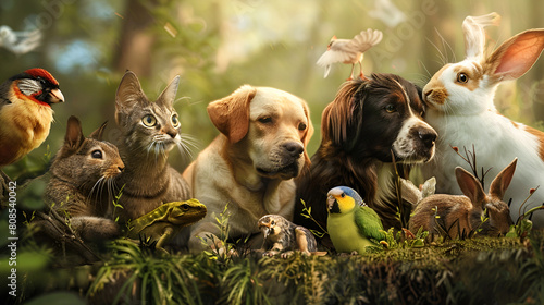 All animals in one picture ,generative ai