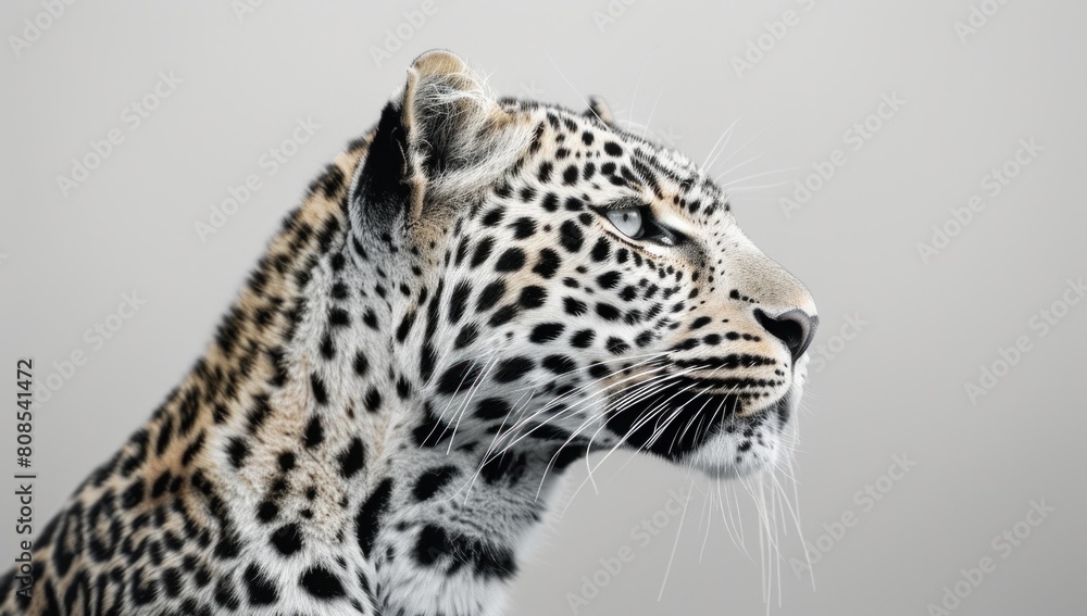 Freeze the moment of a minimalist leopard, its spotted coat merging with the clean backdrop, embodying stealth and precision in its serene presence. Freeze the moment of a minimalist leopard, its spotted coat merging with the clean backdrop, embodying stealth and precision in its serene presence.