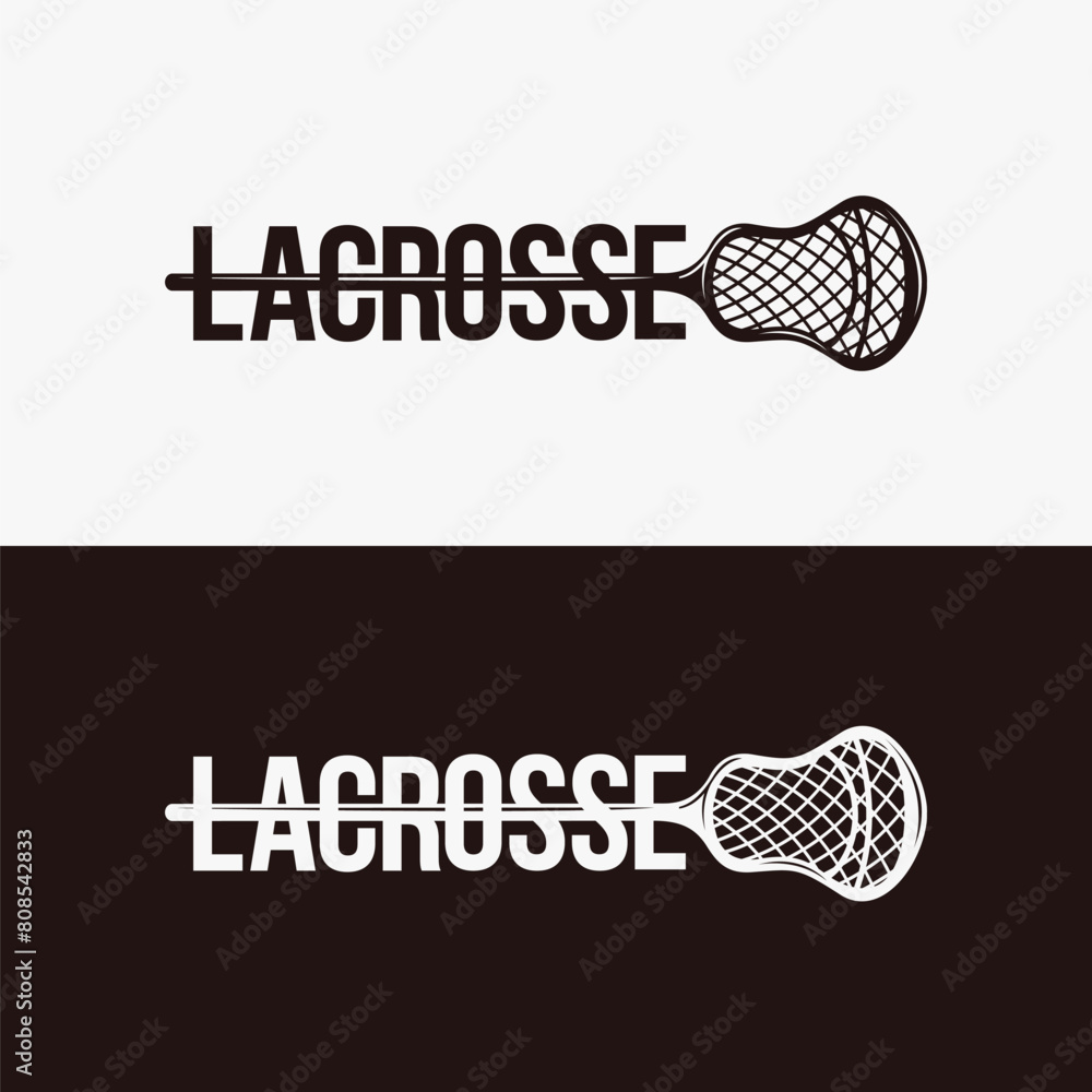 Ταπετσαρία Wordmark lacrosse logo vector on black and white background