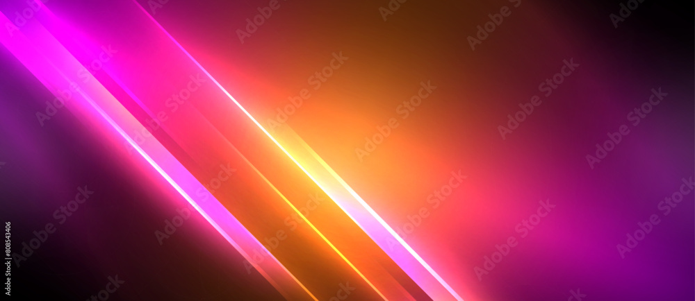 The colorful background pops with tints of magenta and electric blue, accented by an amber and orange glowing line. The visual effect lighting creates a neon pattern that mesmerizes the eye The colorful background pops with tints of magenta and electric blue, accented by an amber and orange glowing line. The visual effect lighting creates a neon pattern that mesmerizes the eye