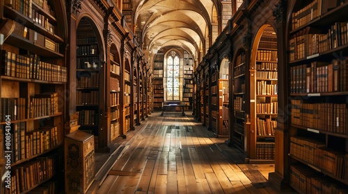 Library of the Middle Ages with Digital Technology