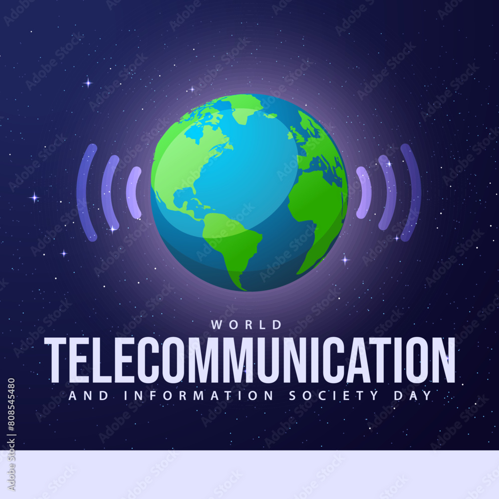 World telecommunication and information society day. Suitable for templates, web, social media, greeting cards etc World telecommunication and information society day. Suitable for templates, web, social media, greeting cards etc