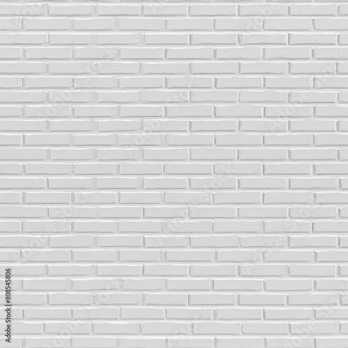 White brick wall seamless pattern background, 3D background