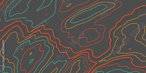 Topographic map contour background. Topo map with elevation. The stylized height of the topographic map contour in lines and contours. Contour map vector.  photo