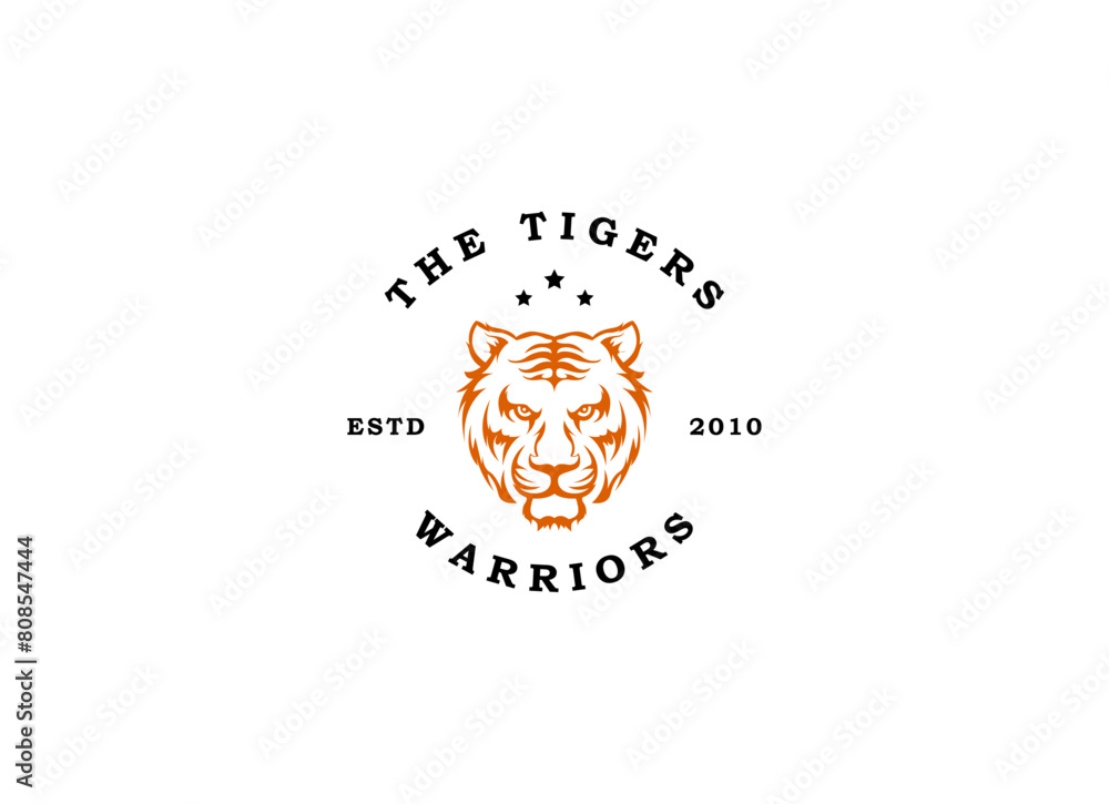 Φωτογραφία A bengal tiger face head with fangs and kung fu chinese lettering for Kungfu Clu