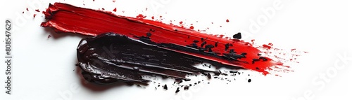 Smudges of red and black powder. photo