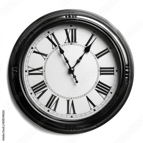 Tick Tock Wall Clock - Black and White Timepiece with Isolated Design for Deadline Urgency
