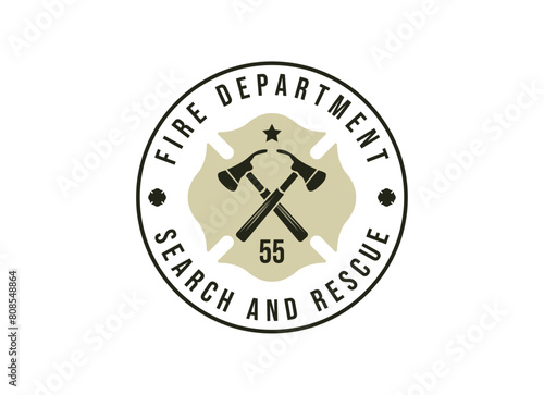Fire department logos, modern and vintage style logo