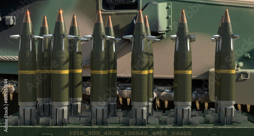 Guided 155 mm artillery ammunition on a howitzer battle position © Mike Mareen
