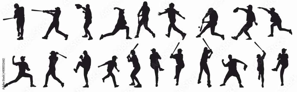baseball player silhouette vector baseball player silhouette vector