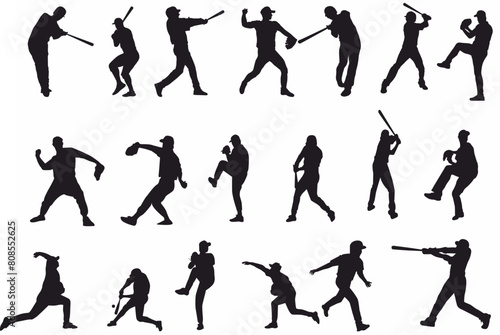 baseball player silhouette vector