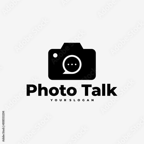 PHOTO TALK CHAT CAMERA LOGO VECTOR ICON ILLUSTRATION