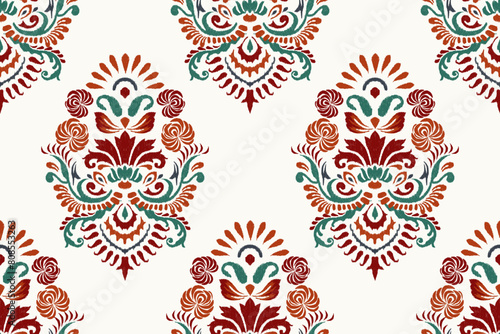 Pattern Ikat seamless textile vector illustration photo