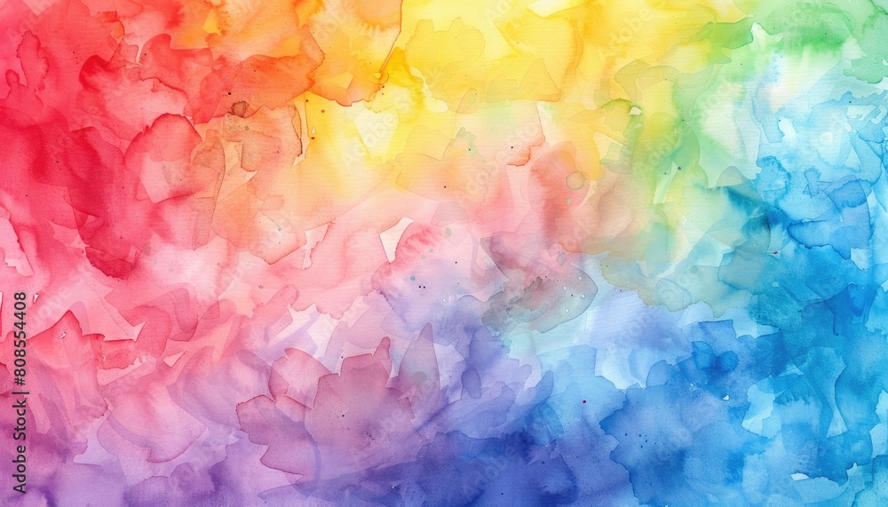 Fototapeta premium A painting of a mountain range with a rainbow in the sky by AI generated image